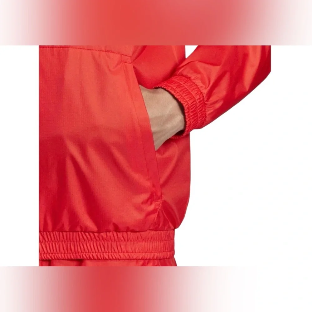 Adidas Originals Men's 3D Trefoil 3-Stripes Windbreaker Jacket Active Red Size L